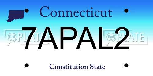 7APAL2 Connecticut License Plate