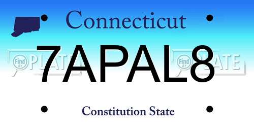 7APAL8 Connecticut License Plate