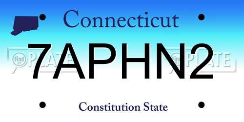 7APHN2 Connecticut License Plate