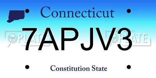 7APJV3 Connecticut License Plate