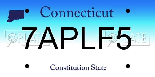 7APLF5 Connecticut License Plate