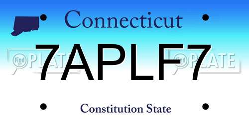 7APLF7 Connecticut License Plate