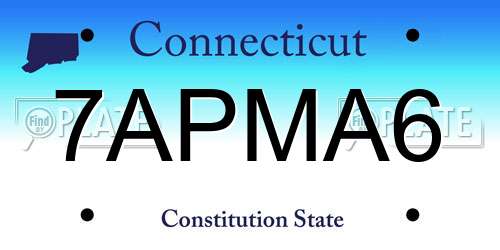 7APMA6 Connecticut License Plate