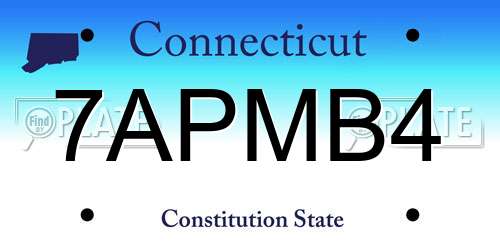 7APMB4 Connecticut License Plate