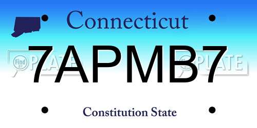 7APMB7 Connecticut License Plate