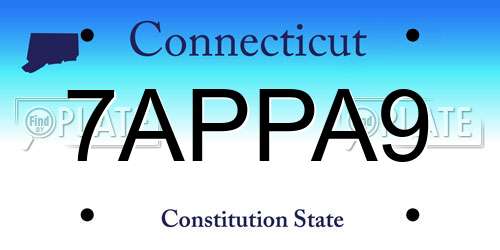 7APPA9 Connecticut License Plate