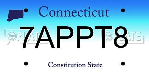 7APPT8 Connecticut License Plate
