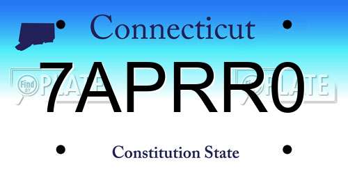 7APRR0 Connecticut License Plate