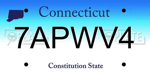 7APWV4 Connecticut License Plate