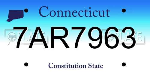 7AR7963 Connecticut License Plate