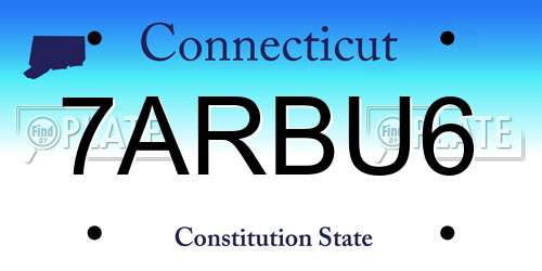 7ARBU6 Connecticut License Plate