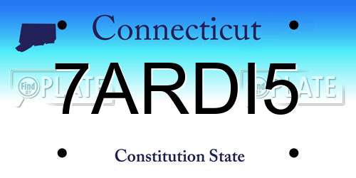 7ARDI5 Connecticut License Plate