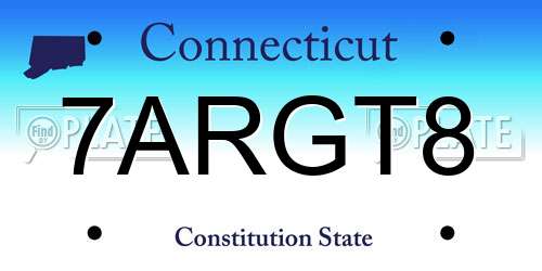 7ARGT8 Connecticut License Plate