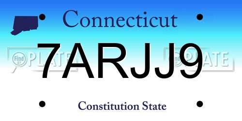 7ARJJ9 Connecticut License Plate