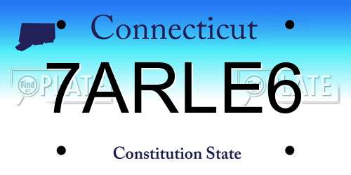 7ARLE6 Connecticut License Plate