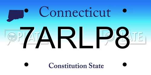 7ARLP8 Connecticut License Plate