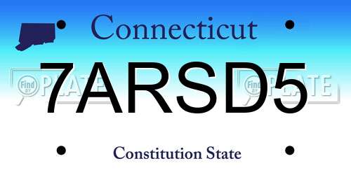 7ARSD5 Connecticut License Plate