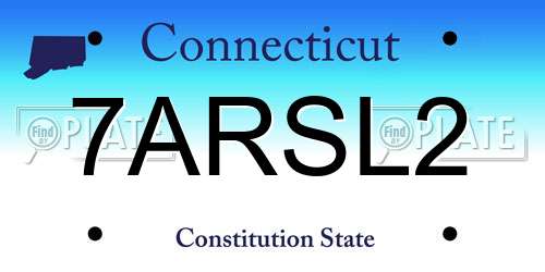 7ARSL2 Connecticut License Plate