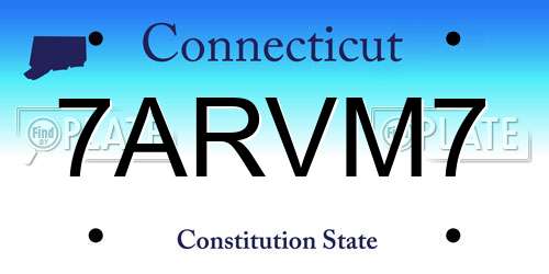 7ARVM7 Connecticut License Plate