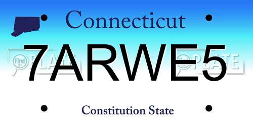 7ARWE5 Connecticut License Plate
