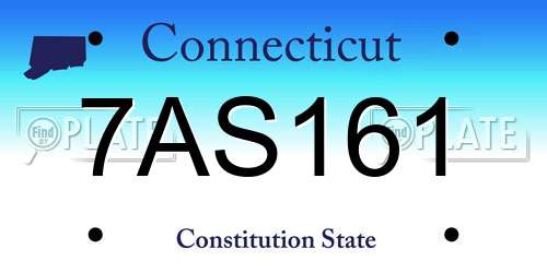 7AS161 Connecticut License Plate