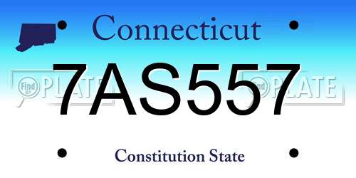 7AS557 Connecticut License Plate