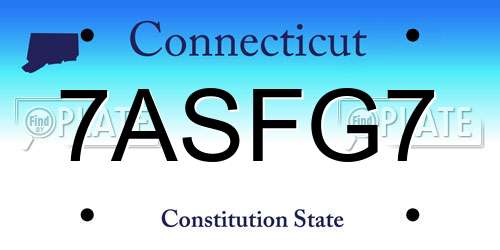7ASFG7 Connecticut License Plate