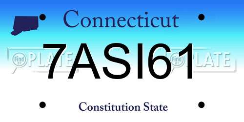 7ASI61 Connecticut License Plate
