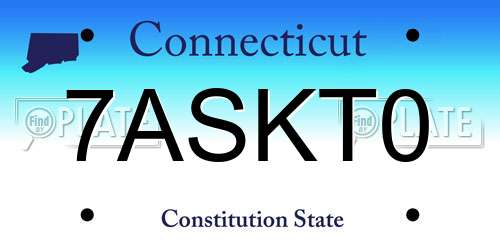 7ASKT0 Connecticut License Plate