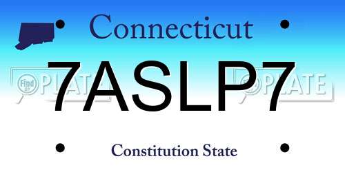 7ASLP7 Connecticut License Plate