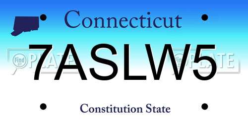 7ASLW5 Connecticut License Plate