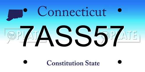 7ASS57 Connecticut License Plate