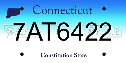 7AT6422 Connecticut License Plate