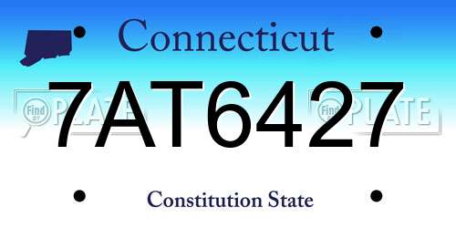 7AT6427 Connecticut License Plate