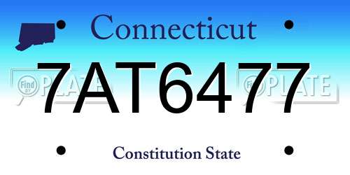 7AT6477 Connecticut License Plate