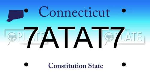 7ATAT7 Connecticut License Plate