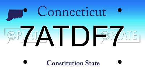 7ATDF7 Connecticut License Plate