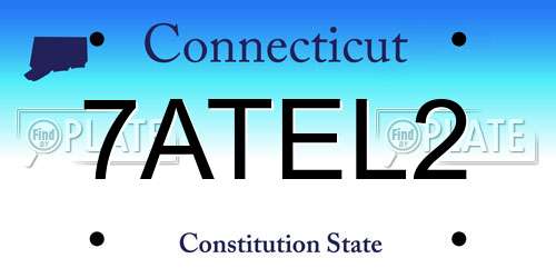 7ATEL2 Connecticut License Plate