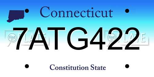 7ATG422 Connecticut License Plate