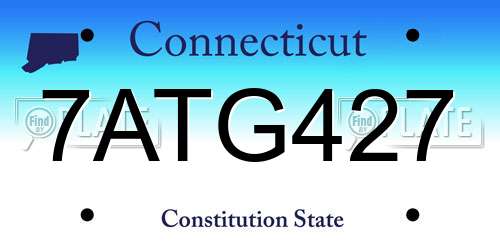 7ATG427 Connecticut License Plate
