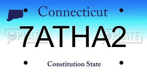 7ATHA2 Connecticut License Plate