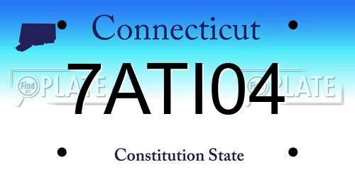 7ATI04 Connecticut License Plate