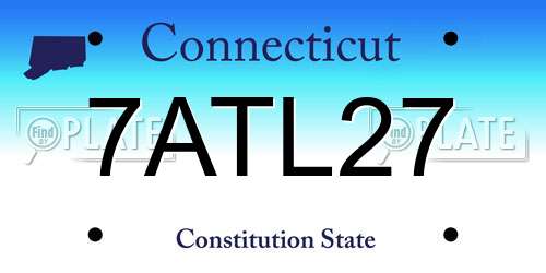 7ATL27 Connecticut License Plate