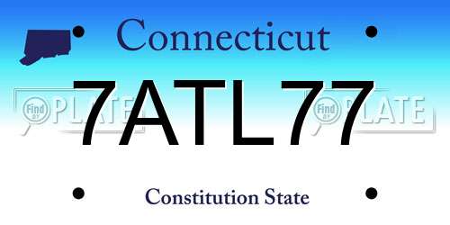7ATL77 Connecticut License Plate