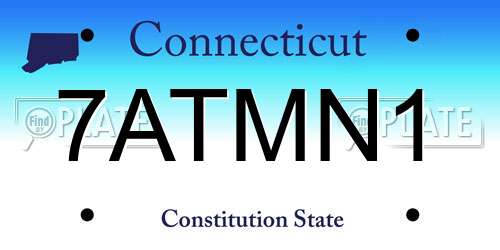 7ATMN1 Connecticut License Plate