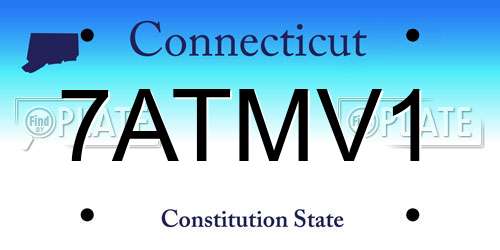 7ATMV1 Connecticut License Plate