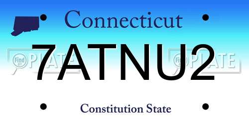 7ATNU2 Connecticut License Plate