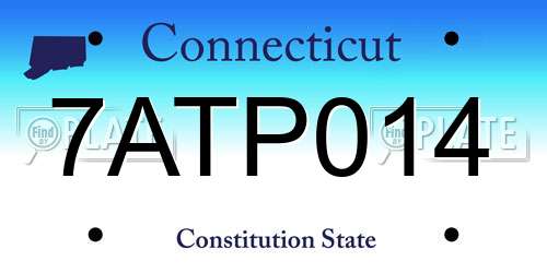 7ATP014 Connecticut License Plate