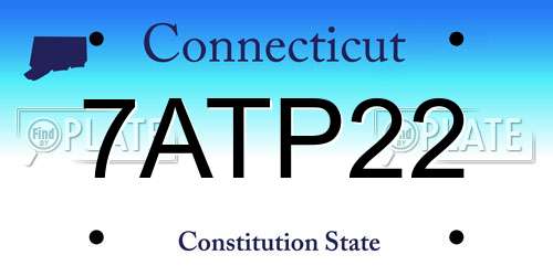 7ATP22 Connecticut License Plate