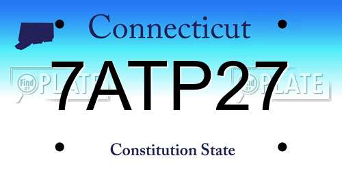 7ATP27 Connecticut License Plate